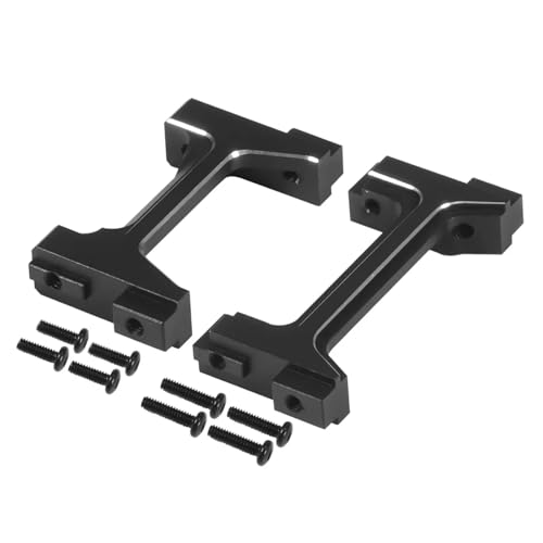 PLOQAZEH RC Autoteile Für Defender Für Bronco Für TRX4M 1/18 Aluminiumlegierung Vorne Hinten Stoßstange Montieren RC Crawler Für Chassis Upgrade Teile(Black) von PLOQAZEH