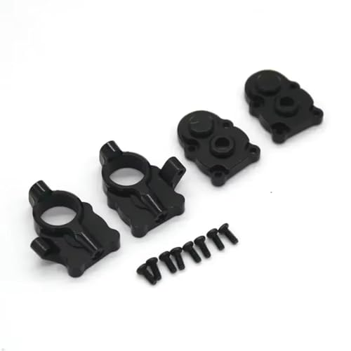 PLOQAZEH RC Autoteile Für FMS Für FCX24 1/24 Für Kleine Sieben Rc Auto Tür Achse Metall Getriebe Upgrade Teile C Block Lenkung Tasse Getriebe Abdeckung(Black) von PLOQAZEH