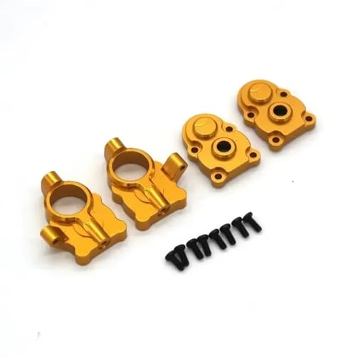 PLOQAZEH RC Autoteile Für FMS Für FCX24 1/24 Für Kleine Sieben Rc Auto Tür Achse Metall Getriebe Upgrade Teile C Block Lenkung Tasse Getriebe Abdeckung(Yellow) von PLOQAZEH