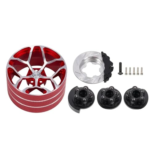 PLOQAZEH RC Autoteile Für Flysky Für Futaba TQI Noble NB4 X6 X4 SANWA MT44 7PX 4PX RC4GS Aluminium Fernbedienung Lenkrad Handrad RC Sender(Red) von PLOQAZEH