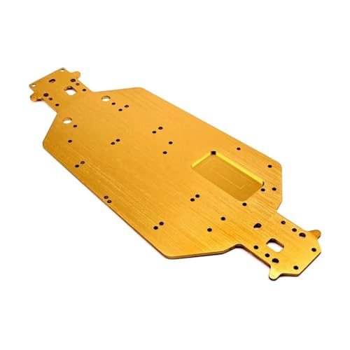 PLOQAZEH RC Autoteile Für HSP Für 94107 94170 94118 94111 1/10 Aluminium Legierung Metall Für Chassis Upgrade Teile Off Road Für Monster Truck(Yellow) von PLOQAZEH