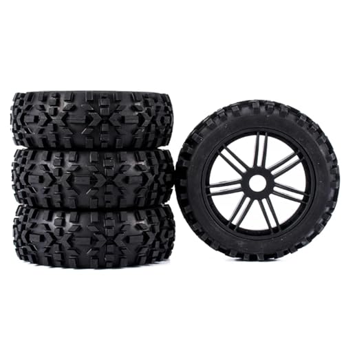 PLOQAZEH RC Autoteile Für Hobao Für 1/8 8Sc 17mm All-Terrain Short-Course Truck Offroad RC Autoteile Modellautos Reifen Radspike/Wasteland-Reifen(4pcs) von PLOQAZEH
