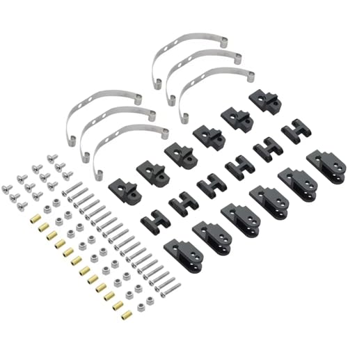 PLOQAZEH RC Autoteile Für JJRC Q60 Q63 Q75 Für WPL B16 B36 1/16 6WD 6X6 Stahl Stoßdämpfer Aufhängung Blattfedern Modifikation RC Auto Upgrade Teile Zubehör(Black) von PLOQAZEH