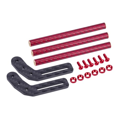 PLOQAZEH RC Autoteile Für LCG Für Dodge Für Axial Für SCX10 Für TRX4 Power Wagon Cab 1/10 Optimaler Anfahrwinkel Carbon Fiber Front Bumper RC Crawler Cliffhanger Body(Red) von PLOQAZEH