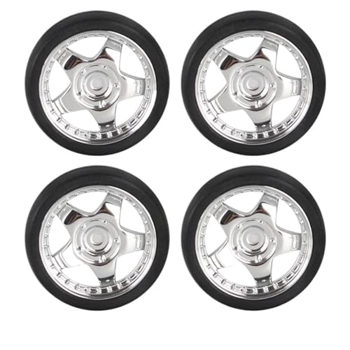 PLOQAZEH RC Autoteile Für LDRC AE86 A86 A86P Für LD1803 LD1801 LD1802 LD1804 A01 A02 31mm RC Harte Drift Reifen Rad Harte Reifen 1/18 Modifikation RC Auto Upgrade Teile 4 Stücke(Silver,Size 2) von PLOQAZEH