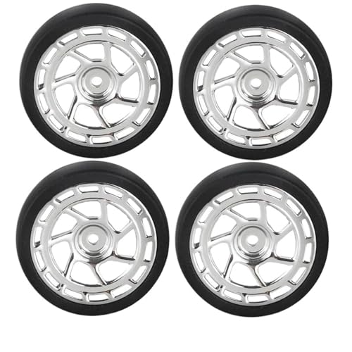PLOQAZEH RC Autoteile Für LDRC AE86 A86 A86P Für LD1803 LD1801 LD1802 LD1804 A01 A02 31mm RC Harte Drift Reifen Rad Harte Reifen 1/18 Modifikation RC Auto Upgrade Teile 4 Stücke(Silver,Size 3) von PLOQAZEH