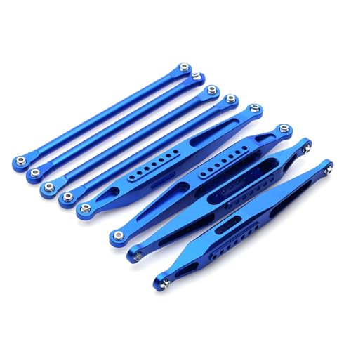 PLOQAZEH RC Autoteile Für Losi Für LMT 4WD 1/8 Feste Achse Für Monster Truck Metall Oberen Unteren Für Chassis Link Set RC Auto Upgrade Teile Zubehör(Blue,8pcs) von PLOQAZEH