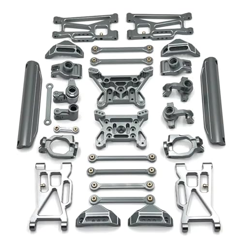 PLOQAZEH RC Autoteile Für MJX 1/10 10208 Ersatz Zubehör Für Monster Metall Upgrade Und Modifikation Kit Paket RC Auto Teile(Gray) von PLOQAZEH