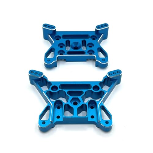 PLOQAZEH RC Autoteile Für MJX 1/10 10208 Für Monster Metall Verbesserte Teile Vordere Und Hintere Aufhängung Halterung RC Auto Ersatz Zubehör(Blue) von PLOQAZEH