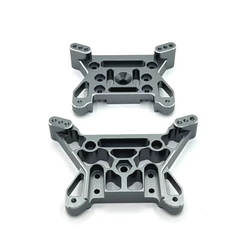 PLOQAZEH RC Autoteile Für MJX 1/10 10208 Für Monster Metall Verbesserte Teile Vordere Und Hintere Aufhängung Halterung RC Auto Ersatz Zubehör(Gray) von PLOQAZEH