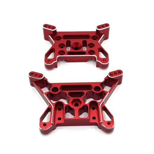 PLOQAZEH RC Autoteile Für MJX 1/10 10208 Für Monster Metall Verbesserte Teile Vordere Und Hintere Aufhängung Halterung RC Auto Ersatz Zubehör(Red) von PLOQAZEH
