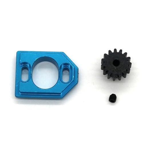 PLOQAZEH RC Autoteile Für MJX 1/16 16207 16208 16209 16210 H16V3 M162 M163 Motor Basis Motor Getriebe Modifikation RC Auto Zubehör RC Fernbedienung Auto Metall Teile(Blue,15T) von PLOQAZEH