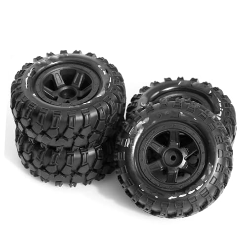PLOQAZEH RC Autoteile Für MJX 10208 1/10 90mm Für Monster Truck Buggy Reifen Rad 12mm Hex RC Auto Upgrade Teile Dekoration Änderung Zubehör 4 Stücke von PLOQAZEH
