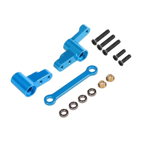 PLOQAZEH RC Autoteile Für MJX Für Hyper Go Für 14301 14302 14303 1/14 RC Auto Metall Verbesserte Teile Zubehör Verbesserte Spiel Lenkung Komponenten(Blue) von PLOQAZEH