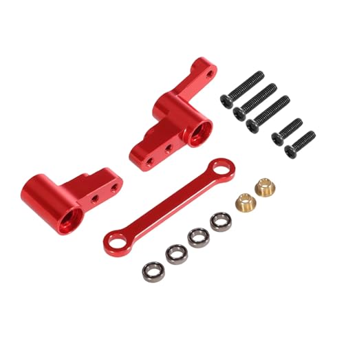 PLOQAZEH RC Autoteile Für MJX Für Hyper Go Für 14301 14302 14303 1/14 RC Auto Metall Verbesserte Teile Zubehör Verbesserte Spiel Lenkung Komponenten(Red) von PLOQAZEH