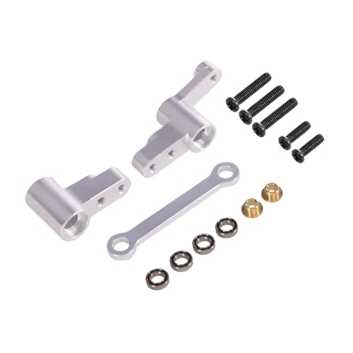 PLOQAZEH RC Autoteile Für MJX Für Hyper Go Für 14301 14302 14303 1/14 RC Auto Metall Verbesserte Teile Zubehör Verbesserte Spiel Lenkung Komponenten(Silver) von PLOQAZEH
