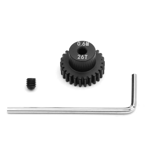 PLOQAZEH RC Autoteile Für MJX Für Hyper Go Für H16 Für 16207 Stahl Motor Getriebe 14T 19T 22T 26T RC Auto Upgrade Teile Zubehör(26t) von PLOQAZEH