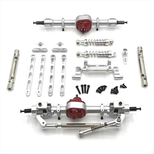 PLOQAZEH RC Autoteile Für MN 1/12 Für MN82 LC79 Für MN78 Metall Upgrade Zubehör Vorne Und Hinten Baugruppen Kit RC Auto Ersatz Teile(Silver) von PLOQAZEH