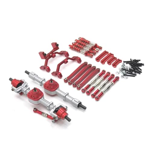 PLOQAZEH RC Autoteile Für MN D90 D91 D96 Für MN98 Für MN99S MN45 Metall Vorne Hinterachse Für Chassis Link Stange Zugstange Montieren Stoßdämpfer Set RC Auto Upgrade Teile(Red 2) von PLOQAZEH