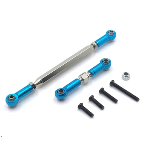 PLOQAZEH RC Autoteile Für MN Für D90 FJ45 MN40 MN45 MN90 MN91 MN96 MN99 Für MN99s 1/12 Metall Einstellbare Lenkgestänge Servo Link Zugstange RC Auto Crawler(Blue) von PLOQAZEH