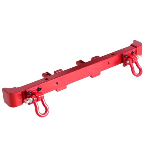 PLOQAZEH RC Autoteile Für MN Für MN128 Für Wrangler 1/12 Fernbedienung Auto Upgrade Metall Hinten Stoßstange Schutz Teile Zubehör(Red) von PLOQAZEH