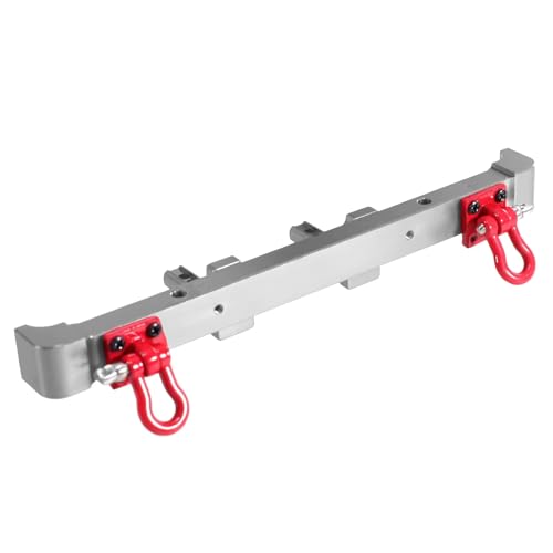 PLOQAZEH RC Autoteile Für MN Für MN128 Für Wrangler 1/12 Fernbedienung Auto Upgrade Metall Hinten Stoßstange Schutz Teile Zubehör(Silver) von PLOQAZEH
