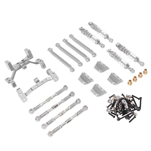 PLOQAZEH RC Autoteile Für MN Für MN99S 1/12 1 Set Fernbedienung Auto Metall Upgrade Teile Zubehör Stange Stoßdämpfer Set(Silver) von PLOQAZEH