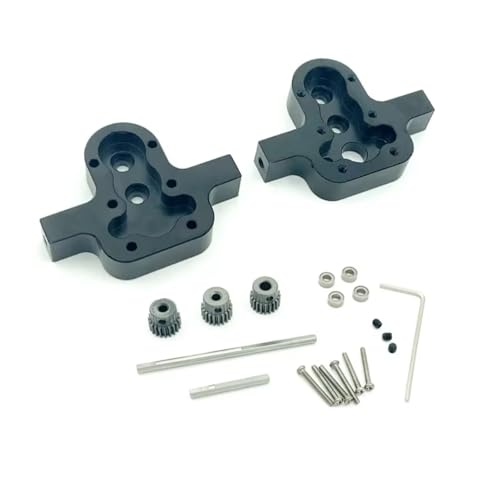 PLOQAZEH RC Autoteile Für MN Für MN99s D90 D91 MN99 1/12 Für WPL Für B14 B24 C14 C24 C34 1/16 1 Set Getriebe Abdeckung Getriebe Teile Metall 370 RC Auto Upgrade Teile(Black) von PLOQAZEH