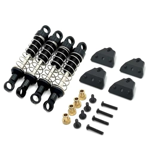 PLOQAZEH RC Autoteile Für MN168 MN78 Metallstoßdämpfer Und Stoßdämpfermontage-Montagezubehör-Set 1/12 Ersatz-RC-Car-Upgrades Teile Dekorationszubehör(Black) von PLOQAZEH