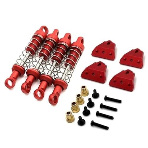PLOQAZEH RC Autoteile Für MN168 MN78 Metallstoßdämpfer Und Stoßdämpfermontage-Montagezubehör-Set 1/12 Ersatz-RC-Car-Upgrades Teile Dekorationszubehör(Red) von PLOQAZEH