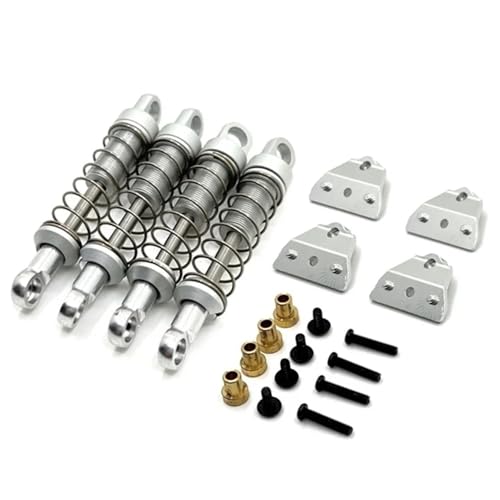 PLOQAZEH RC Autoteile Für MN168 MN78 Metallstoßdämpfer Und Stoßdämpfermontage-Montagezubehör-Set 1/12 Ersatz-RC-Car-Upgrades Teile Dekorationszubehör(Silver) von PLOQAZEH