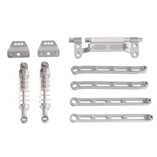 PLOQAZEH RC Autoteile Für MN82 LC79 Für MN78 Für MN168 1/12 Fernbedienung Auto Teile Zugstange Hydraulische Schock Kit RC Auto Zubehör(Silver) von PLOQAZEH