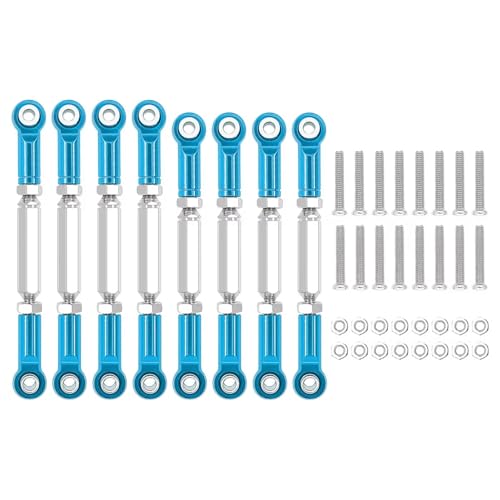 PLOQAZEH RC Autoteile Für MN90 MN45 MN99 Für WPL Für B14 C14 C24 1/16 1 Set Von Metall Spurstange Lenkung Servo Verknüpfung RC Auto Upgrade Teile(Blue) von PLOQAZEH