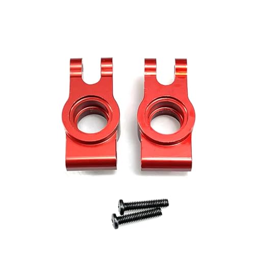 PLOQAZEH RC Autoteile Für Mjx Für Hyper Go Für 14301 14302 1/14 Fernbedienung Auto Modifizierte Zubehör Teile Verbesserte Metall Hinterrad Tasse Hinten Rad Feste(Red) von PLOQAZEH