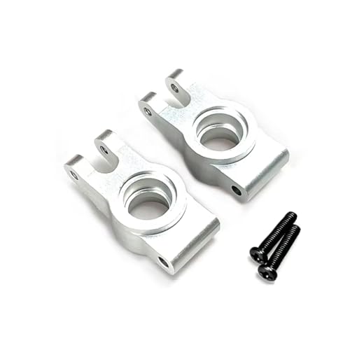 PLOQAZEH RC Autoteile Für Mjx Für Hyper Go Für 14301 14302 1/14 Fernbedienung Auto Modifizierte Zubehör Teile Verbesserte Metall Hinterrad Tasse Hinten Rad Feste(Silver) von PLOQAZEH