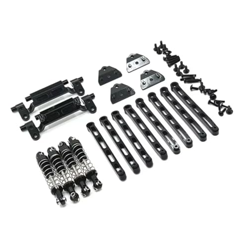 PLOQAZEH RC Autoteile Für Mn Für MN78 1/12 Metall Upgrade Stange Stoßdämpfer Stange Sitz Shock Mount Anzug RC Auto Upgrade Teile Zubehör Ersatz(Black) von PLOQAZEH