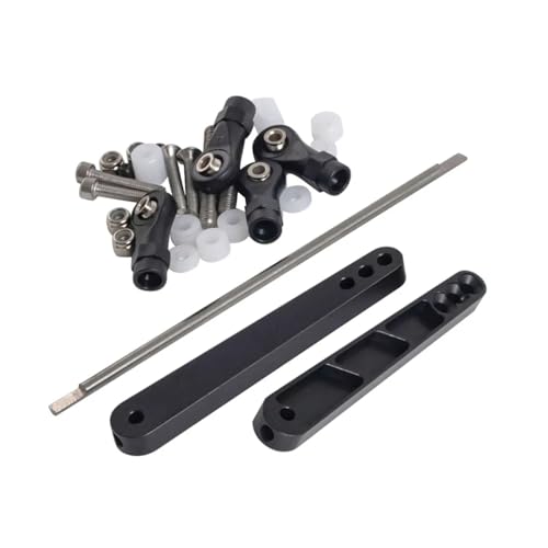 PLOQAZEH RC Autoteile Für Panhardstab Axial RR10 Bomber 90053 90048 AX31331 1/10 RC Rock Racing Rig Metall Hinterrad-Stabilisator-Set Linkage Kit Upgrade-Teile(Black) von PLOQAZEH