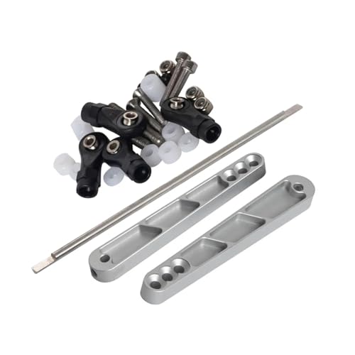 PLOQAZEH RC Autoteile Für Panhardstab Axial RR10 Bomber 90053 90048 AX31331 1/10 RC Rock Racing Rig Metall Hinterrad-Stabilisator-Set Linkage Kit Upgrade-Teile(Silver) von PLOQAZEH