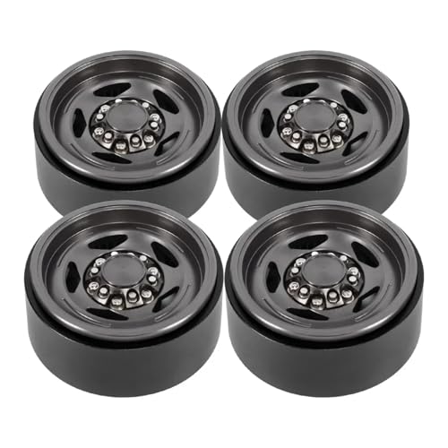 PLOQAZEH RC Autoteile Für SCX10 III Für Capra Für TRX4 VS4 CC01 TF2 D90 86100 Emo 1/10 4Pcs 1,9 Zoll Beadlock-Felgen Mit Scale-Hardware RC Crawler(Gray) von PLOQAZEH