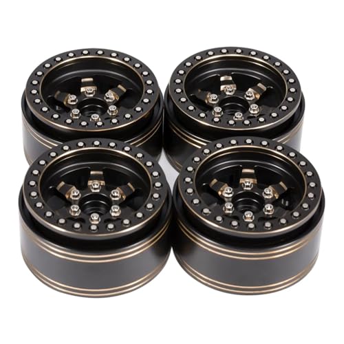 PLOQAZEH RC Autoteile Für SCX10 Pro VS4 VRD Für TRX4 D90 1/10 239g/stücke Messing 1,9 Beadlock-Felgen Mit Scale-Hardware RC Crawler Für LCG Für Chassis Carbon Kit von PLOQAZEH