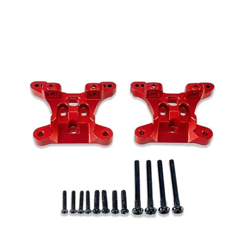 PLOQAZEH RC Autoteile Für SCY 1/16 16101 16102 16103 16106 16201 16101PRO 16102PRO 16103PRO 16106PRO Vorne Hinten Stoßdämpfer Halterungen High Speed ​​RC Auto Verbesserte Metallbeschläge(Red) von PLOQAZEH