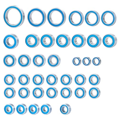 PLOQAZEH RC Autoteile Für TRX-4 Für Bronco 1/10 39Pcs Radnabe Achse Blau Versiegelt Lager Kit RC Crawler Auto Teile Zubehör von PLOQAZEH