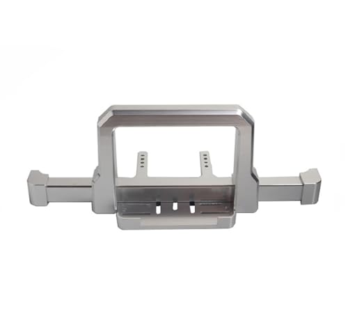 PLOQAZEH RC Autoteile Für TRX-4 Für Defender 82056-4 1/10 Metall Vorne Stoßstange Hinten RC Crawler Auto Upgrade Teile Ersatz Dekoration RC Auto Zubehör(Silver,Front) von PLOQAZEH