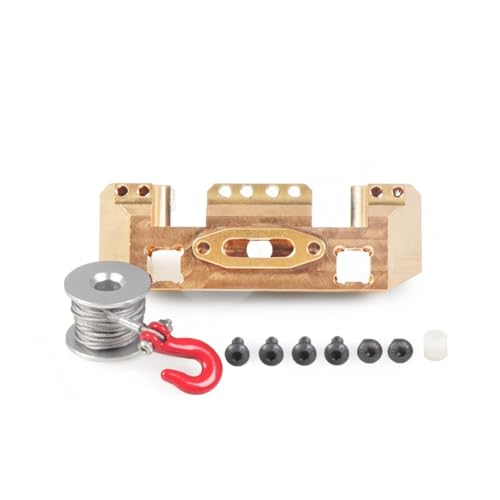PLOQAZEH RC Autoteile Für TRX-4 Für TRX6 1/10 CNC Aluminium Multifunktionale Front Stoßstange Montieren Servo Winde Messing Montieren RC Crawler Upgrade Teil(Brass) von PLOQAZEH