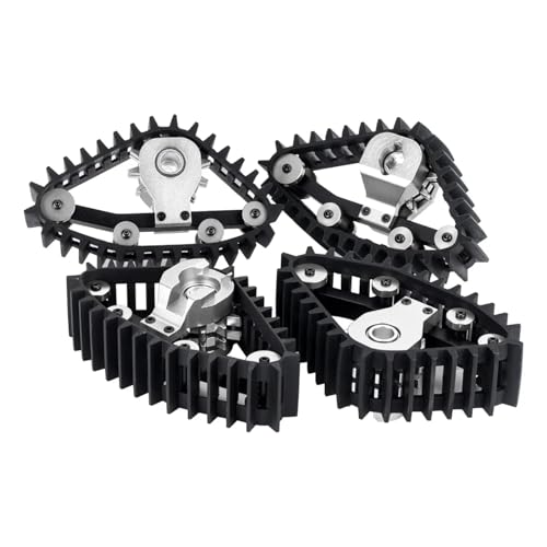 PLOQAZEH RC Autoteile Für TRX-4M 1/18 Schneereifen-Sets Simulieren Sie Carload Tracks Rad, Sandmobil-Umbau 4-teiliges RC-Crawler-Autozubehör(Silver) von PLOQAZEH