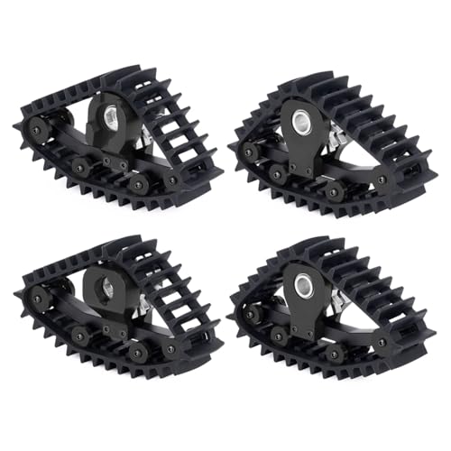 PLOQAZEH RC Autoteile Für TRX-4M 1/18 Schneereifen-Sets Simulieren Sie Carload Tracks Rad Sandmobil-Umbau 4-teiliges RC-Crawler-Autozubehör(Black) von PLOQAZEH