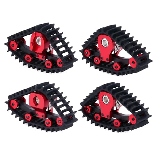 PLOQAZEH RC Autoteile Für TRX-4M 1/18 Schneereifen-Sets Simulieren Sie Carload Tracks Rad Sandmobil-Umbau 4-teiliges RC-Crawler-Autozubehör(Red) von PLOQAZEH
