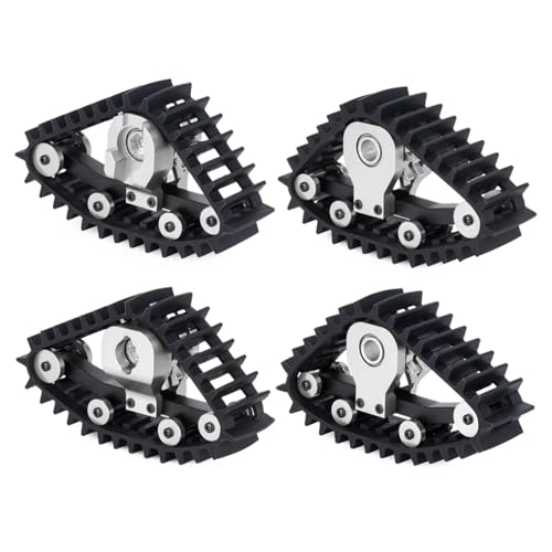 PLOQAZEH RC Autoteile Für TRX-4M 1/18 Schneereifen-Sets Simulieren Sie Carload Tracks Rad Sandmobil-Umbau 4-teiliges RC-Crawler-Autozubehör(Silver) von PLOQAZEH