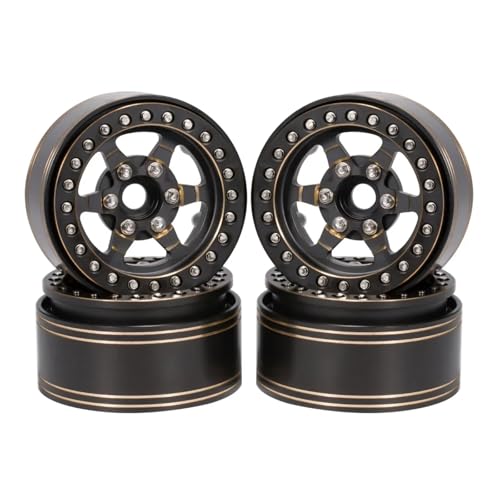 PLOQAZEH RC Autoteile Für TRX4 Für Capra Für SCX10 D90 VS4-10 Gen8 CC01 1/10 1/8 Schweres Messing 6 Speichen 1,9 Zoll Felge Mit Beadlock-Hardware Im Maßstab 1:10 RC Crawler von PLOQAZEH