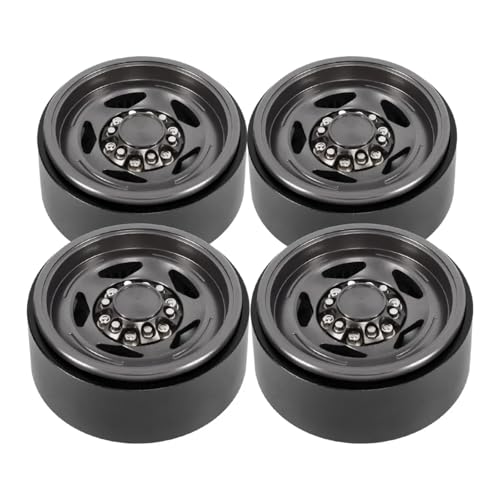 PLOQAZEH RC Autoteile Für TRX4 Für SCX10 Für Wraith Für Capra TF2 D90 EX86190 1/10 Aluminium 1,9 Zoll Beadlock-Felgen Mit Mutternkappen Scale-Hardware RC-Car-Crawler(Brown) von PLOQAZEH
